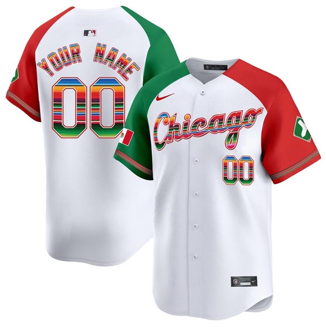Women's Chicago White Sox Customized White/Red/Green Mexico Vapor Premier Limited Stitched Baseball Jersey(Run Small)